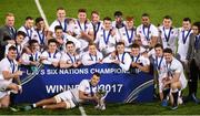 17 March 2017; The England team celebrate with the cup after the RBS U20 Six Nations Rugby Championship match between Ireland and England at Donnybrook Stadium in Donnybrook, Dublin. Photo by Eóin Noonan/Sportsfile