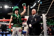 17 March 2017; Michael Conlan makes his way to the ring ahead of his professional debut against Tim Ibarra in their featherweight bout at The Theater in Madison Square Garden in New York, USA. Photo by Ramsey Cardy/Sportsfile