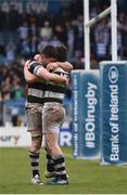 17 March 2017; Cian Walsh, left, and Hugh O'Sullivan of Belvedere College celebrate following the Bank of Ireland Leinster Schools Senior Cup Final match between Belvedere College and Blackrock College at RDS Arena in Dublin. Photo by Stephen McCarthy/Sportsfile