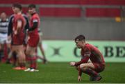 17 March 2017; Glenstal Abbey players including Ronan Quinn react after the Clayton Hotels Munster Schools Senior Cup Final match between Glenstal Abbey and Presentation Brothers Cork at Thomond Park in Limerick. Photo by Diarmuid Greene/Sportsfile