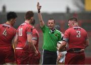 17 March 2017; Referee Ken Imbusch during the Clayton Hotels Munster Schools Senior Cup Final match between Glenstal Abbey and Presentation Brothers Cork at Thomond Park in Limerick. Photo by Diarmuid Greene/Sportsfile