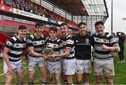 17 March 2017; PBC players celebrate with the cup after the Clayton Hotels Munster Schools Senior Cup Final match between Glenstal Abbey and Presentation Brothers Cork at Thomond Park in Limerick. Photo by Diarmuid Greene/Sportsfile