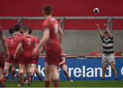 17 March 2017; Billy Scannell of PBC throws into a lineout during the Clayton Hotels Munster Schools Senior Cup Final match between Glenstal Abbey and Presentation Brothers Cork at Thomond Park in Limerick. Photo by Diarmuid Greene/Sportsfile