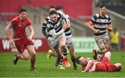 17 March 2017; Sean French of PBC in action against Ben Healy, left, and Luke Fitzgerald of Glenstal Abbey during the Clayton Hotels Munster Schools Senior Cup Final match between Glenstal Abbey and Presentation Brothers Cork at Thomond Park in Limerick. Photo by Diarmuid Greene/Sportsfile