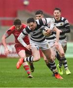 17 March 2017; Sean French of PBC in action against Ben Healy of Glenstal Abbey during the Clayton Hotels Munster Schools Senior Cup Final match between Glenstal Abbey and Presentation Brothers Cork at Thomond Park in Limerick. Photo by Diarmuid Greene/Sportsfile