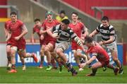 17 March 2017; Cian Fitzgerald of PBC is tackled by Luke Fitzgerald of Glenstal Abbey during the Clayton Hotels Munster Schools Senior Cup Final match between Glenstal Abbey and Presentation Brothers Cork at Thomond Park in Limerick. Photo by Diarmuid Greene/Sportsfile