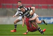 17 March 2017; Billy Scannell of PBC is tackled by Mark Fleming of Glenstal Abbey during the Clayton Hotels Munster Schools Senior Cup Final match between Glenstal Abbey and Presentation Brothers Cork at Thomond Park in Limerick. Photo by Diarmuid Greene/Sportsfile