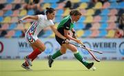 25 August 2011; Alexandra Speers, Ireland, in action against Emine Muzaffarova, Azerbaijan. GANT EuroHockey Nations Women's Championships 2011, Ireland v Azerbaijan, Warsteiner HockeyPark, Mönchengladbach, Germany. Picture credit: Diarmuid Greene / SPORTSFILE