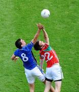 21 August 2011; Ronan McGarrity, Mayo, contests a high ball against Anthony Maher, Kerry. GAA Football All-Ireland Senior Championship Semi-Final, Mayo v Kerry, Croke Park, Dublin. Picture credit: Dáire Brennan / SPORTSFILE