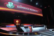 26 August 2011; A general view as Shamrock Rovers are drawn out during the UEFA Europa League Draw. 2011 UEFA Super Cup, Gimaldi Forum, Monaco. Photo by Sportsfile
