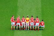 21 August 2011; The Mayo team stand for the team photograph. GAA Football All-Ireland Senior Championship Semi-Final, Mayo v Kerry, Croke Park, Dublin. Picture credit: Dáire Brennan / SPORTSFILE