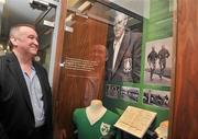 26 August 2011; The FAI unveiled a commemorative display in honour of former international Tommy Eglington at the FAI Headquarters. At the unveiling was Anto Eglington, son of the late Tommy Eglington, FAI Headquarters, Abbotstown, Dublin. Picture credit: David Maher / SPORTSFILE