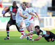 26 August 2011; Darren Cave, Ulster,gets away from George Lowe, Harlequins. Pre-Season Friendly, Ulster v Harlequins, Ravenhill Park, Belfast, Co. Antrim. Picture credit: John Dickson / SPORTSFILE