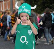 27 August 2011; Four year old Irish rugby supporter Cassandra Bridgeman, from Dublin, before the game. Rugby World Cup Warm-up Game, Ireland v England, Aviva Stadium, Lansdowne Road, Dublin. Picture credit: Matt Browne / SPORTSFILE