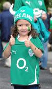 27 August 2011; Four year old Irish rugby supporter Cassandra Bridgeman, from Dublin, before the game. Rugby World Cup Warm-up Game, Ireland v England, Aviva Stadium, Lansdowne Road, Dublin. Picture credit: Matt Browne / SPORTSFILE