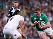 18 March 2017; Tadhg Furlong of Ireland is tackled by Billy Vunipola of England during the RBS Six Nations Rugby Championship match between Ireland and England at the Aviva Stadium in Lansdowne Road, Dublin. Photo by Sam Barnes/Sportsfile