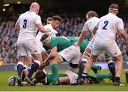 18 March 2017; Iain Henderson of Ireland scores his side's first try during the RBS Six Nations Rugby Championship match between Ireland and England at the Aviva Stadium in Lansdowne Road, Dublin. Photo by Sam Barnes/Sportsfile