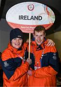 18 March 2017; Team Ireland's Joseph McCarthy, left, a member of COPE Foundation Cork Special Olympics Club, from Midleton, Co. Cork, and James Healy, a member COPE Foundation Cork Special Olympics Club, from Ovens, Co. Cork ahead of the Opening Ceremony of the 2017 Special Olympics World Winter Games at Planai-Hochwurzen Bahnen in Schladming, Austria. Photo by Ray McManus/Sportsfile