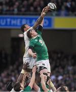 18 March 2017; Donnacha Ryan of Ireland and Courtney Lawes of England compete for a lineout during the RBS Six Nations Rugby Championship match between Ireland and England at the Aviva Stadium in Lansdowne Road, Dublin. Photo by Brendan Moran/Sportsfile