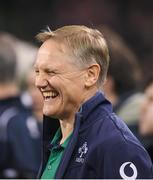 18 March 2017; Ireland head coach Joe Schmidt laughing after the RBS Six Nations Rugby Championship match between Ireland and England at the Aviva Stadium in Lansdowne Road, Dublin. Photo by Brendan Moran/Sportsfile