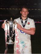 18 March 2017; Dylan Hartley of England with the RBS Six Nations trophy after the RBS Six Nations Rugby Championship match between Ireland and England at the Aviva Stadium in Lansdowne Road, Dublin. Photo by Stephen McCarthy/Sportsfile