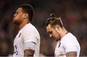 18 March 2017; Jack Nowell, right, and Nathan Hughes of England following the RBS Six Nations Rugby Championship match between Ireland and England at the Aviva Stadium in Lansdowne Road, Dublin. Photo by Stephen McCarthy/Sportsfile