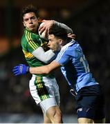 18 March 2017; David Moran of Kerry in action against Shane B. Carthy of Dublin during the Allianz Football League Division 1 Round 5 match between Kerry and Dublin at Austin Stack Park in Tralee, Co Kerry. Photo by Diarmuid Greene/Sportsfile