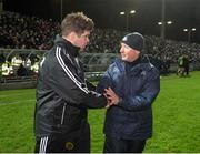18 March 2017; Kerry manager Eamonn Fitzmaurice and Dublin manager Jim Gavin exchange a handshake after the Allianz Football League Division 1 Round 5 match between Kerry and Dublin at Austin Stack Park in Tralee, Co Kerry. Photo by Diarmuid Greene/Sportsfile