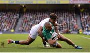 18 March 2017; Simon Zebo of Ireland is tackled by Anthony Watson of England during the RBS Six Nations Rugby Championship match between Ireland and England at the Aviva Stadium in Lansdowne Road, Dublin. Photo by Sam Barnes/Sportsfile