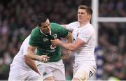 18 March 2017; Jonathan Sexton of Ireland is tackled by Owen Farrell of England during the RBS Six Nations Rugby Championship match between Ireland and England at the Aviva Stadium in Lansdowne Road, Dublin. Photo by Brendan Moran/Sportsfile