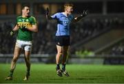 18 March 2017; Conor McHugh of Dublin celebrates after scoring a point as Mark Griffin of Kerry looks on during the Allianz Football League Division 1 Round 5 match between Kerry and Dublin at Austin Stack Park in Tralee, Co Kerry. Photo by Diarmuid Greene/Sportsfile