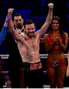 18 March 2017; Andy Lee is announced victorious over KeAndrae Leatherwood following their middleweight bout at Madison Square Garden in New York, USA. Photo by Ramsey Cardy/Sportsfile