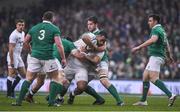 18 March 2017; Billy Vunipola of England is tackled by Sean O'Brien and Iain Henderson of Ireland during the RBS Six Nations Rugby Championship match between Ireland and England at the Aviva Stadium in Lansdowne Road, Dublin. Photo by Brendan Moran/Sportsfile