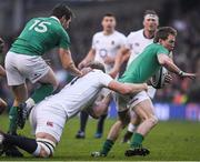18 March 2017; Kieran Marmion of Ireland is tackled by Joe Launchbury of England during the RBS Six Nations Rugby Championship match between Ireland and England at the Aviva Stadium in Lansdowne Road, Dublin. Photo by Brendan Moran/Sportsfile