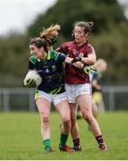 19 March 2017; Emma Sherwood of Kerry in action against Roisin Leonard of Galway during the Lidl Ladies Football national league Round 5 match between Galway and Kerry at Corofin GAA Club in Corofin, Co. Galway. Photo by Sam Barnes/Sportsfile