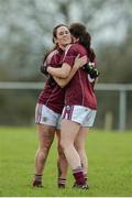 19 March 2017; Fabienne Cooney, left and Emer Flaherty of Galway celebrate at the final whistle following the Lidl Ladies Football national league Round 5 match between Galway and Kerry at Corofin GAA Club in Corofin, Co. Galway. Photo by Sam Barnes/Sportsfile