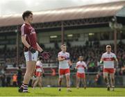 19 March 2017; Barry McHugh of Galway reacts after his penalty is saved during the Allianz Football League Division 2 Round 5 match between Galway and Derry at St. Jarlath’s Park in Tuam, Co Galway. Photo by Sam Barnes/Sportsfile