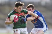 19 March 2017; Fergal Boland of Mayo in action against Tomas Corr of Cavan during the Allianz Football League Division 1 Round 5 match between Mayo and Cavan at Elverys MacHale Park in Castlebar, Co Mayo. Photo by David Maher/Sportsfile