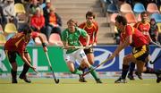 28 August 2011; Michael Darling, Ireland, in action against David Allegre, left, Manel Terraza, and Alex Fabregas, right, Spain. Ireland v Spain - GANT EuroHockey Nations Men's Championships 2011. Warsteiner HockeyPark, Mönchengladbach, Germany. Picture credit: Diarmuid Greene / SPORTSFILE