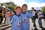 28 August 2011; Dublin supporters Cian Sweeney, right, age 8, with his brother Conor, age 6, from Dublin. Supporters at the GAA Football All-Ireland Championship Semi-Finals, Croke Park, Dublin. Picture credit: David Maher / SPORTSFILE