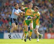 28 August 2011; Karl Lacey, right, and Christy Toye, Donegal, in action against Ger Brennan, Dublin. GAA Football All-Ireland Senior Championship Semi-Final, Dublin v Donegal, Croke Park, Dublin. Photo by Sportsfile