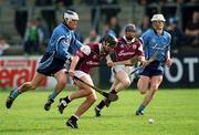 30 March 2002; Richie Murray of Galway in action against  Conal Keaney of Dublin during the Allianz Hurling League Division 1A Round 1 match between Dublin and Galway at Parnell Park in Dublin. Photo by Damien Eagers/Sportsfile