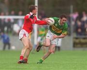 31 March 2002; John Sheehan of Kerry in action against Nicky McDonnell of Louth during the Allianz National Football League Division 2A Round 7 match between Louth and Kerry at Páirc Mhuire in Ardee in Louth. Photo by Aoife Rice/Sportsfile