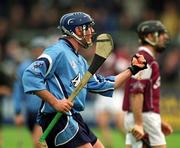30 March 2002; Carl Meehan of Dublin celebrates after scoring a goal during the Allianz Hurling League Division 1A Round 1 match between Dublin and Galway at Parnell Park in Dublin. Photo by Damien Eagers/Sportsfile