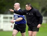 28 February 2002; Rob Henderson, right, and Keith Wood  during Ireland Rugby Squad Training at Dr Hickey Park in Greystones, Wicklow. Photo by Matt Browne/Sportsfile