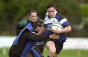 28 February 2002; David Wallace is tackled by Keith Gleeson  during Ireland Rugby Squad Training at Dr Hickey Park in Greystones, Wicklow. Photo by Matt Browne/Sportsfile