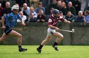 30 March 2002; Damien Hayes of Galway in action against Kevin Ryan of Dublin during the Allianz Hurling League Division 1A Round 1 match between Dublin and Galway at Parnell Park in Dublin. Photo by Damien Eagers/Sportsfile