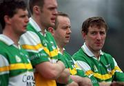 30 March 2002; Brian Whelahan of Offaly, right, stands with his team-mates for the team photograph prior to the Allianz National Hurling League Division 1B Round 1 match between Offaly and Tipperary in St Brendan's Park in Birr, Offaly. Photo by Brendan Moran/Sportsfile