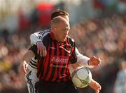 7 April 2002; Glen Crowe of Bohemians in action against John Whyte of Dundalk during the FAI Carlsberg Senior Challenge Cup Final match between Bohemians and Dundalk at Tolka Park in Dublin. Photo by Pat Murphy/Sportsfile