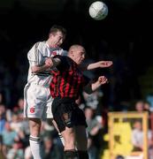 7 April 2002; Donal Broughan of Dundalk in action against Glen Crowe of Bohemians during the FAI Carlsberg Senior Challenge Cup Final match between Bohemians and Dundalk at Tolka Park in Dublin. Photo by David Maher/Sportsfile